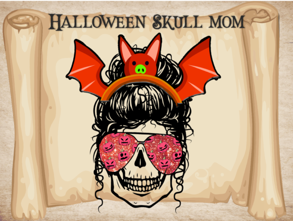 Halloween Skull Mom Sublimation: Graphics for Crafts