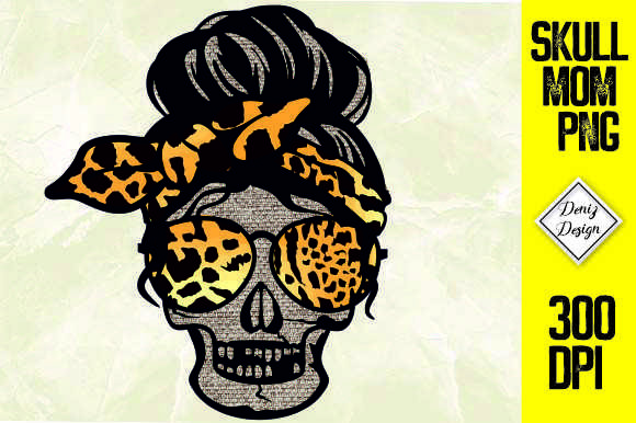 Mom Life Skull Cheetah Sublimation Graphics