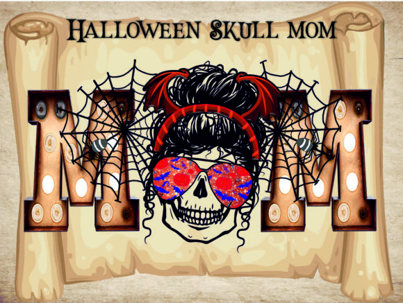 Skull Mom Graphics for Spooky Crafts & Gifts