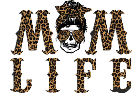 Skull Mom Life Leopard Graphics for Crafts