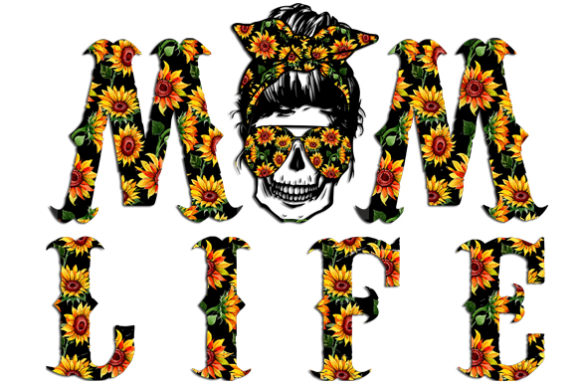 Skull Mom Sunflower Graphics for Crafts & Branding