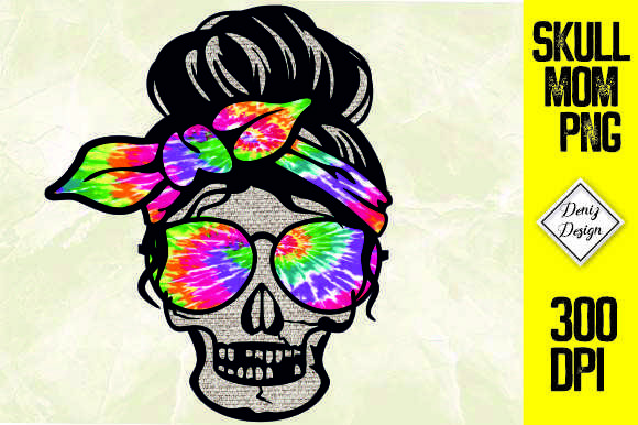 Skull Mom with Tie Dye Sublimation
